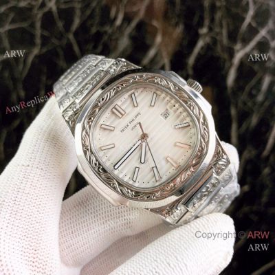High Replica Patek Philippe Nautilus Stainless Steel "Tattoo" Watches